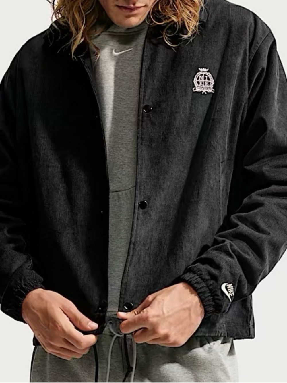 Nike Men's Black Corduroy Coaches Jacket